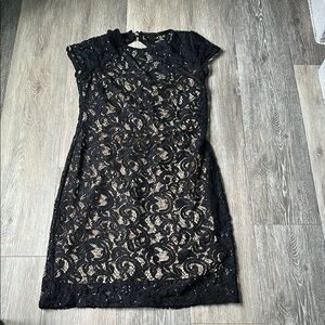SCARLETT Lace Overlay Sequin Mini Dress